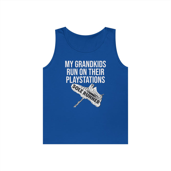 My Grandkids Run On Their PlayStations: Unisex Heavy Cotton Tank Top