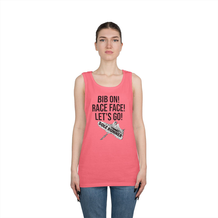 Bib On! Race Face! Let's Go!: Unisex Heavy Cotton Tank Top