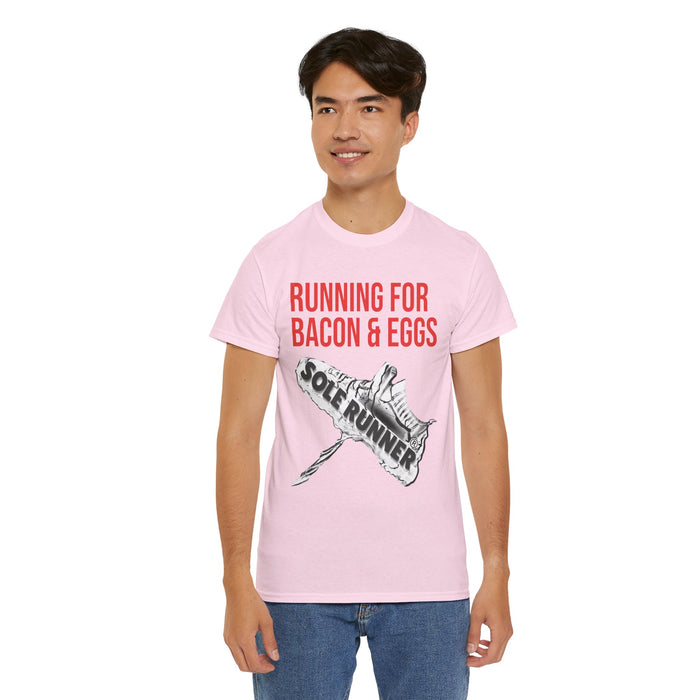 Running For Bacon & Eggs: Unisex Heavy Cotton Tee