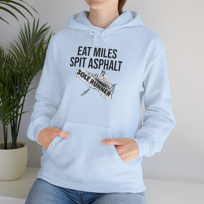 Eat Miles. Spit Ass-Phalt: Unisex Heavy Blend™ Hooded Sweatshirt