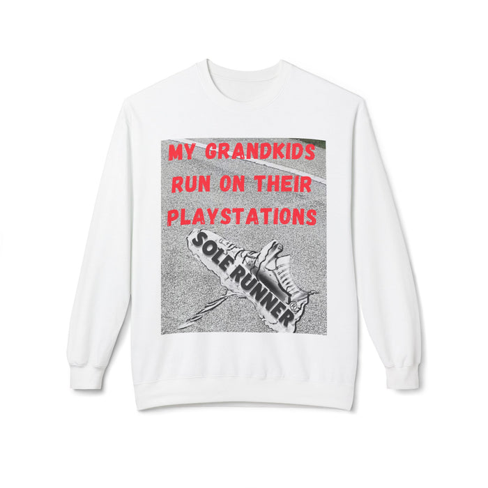 My Grandkids Run On Their Playstations: Unisex Midweight Softstyle Fleece Crewneck Sweatshirt