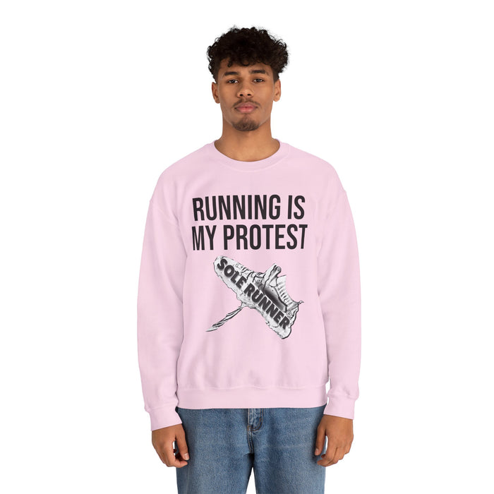 Running Is My Protest: Unisex Heavy Blend™ Crewneck Sweatshirt