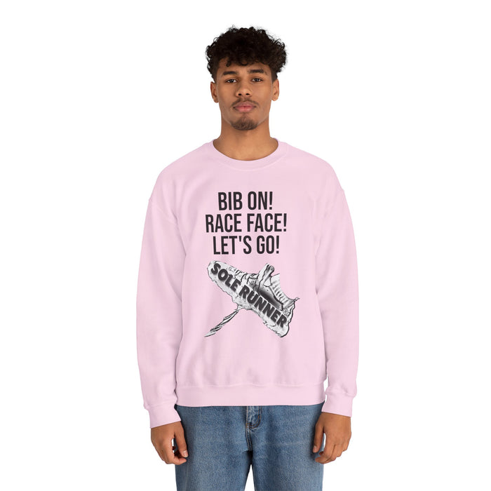 Bib On! Race Face! Let's Go!: Unisex Heavy Blend™ Crewneck Sweatshirt
