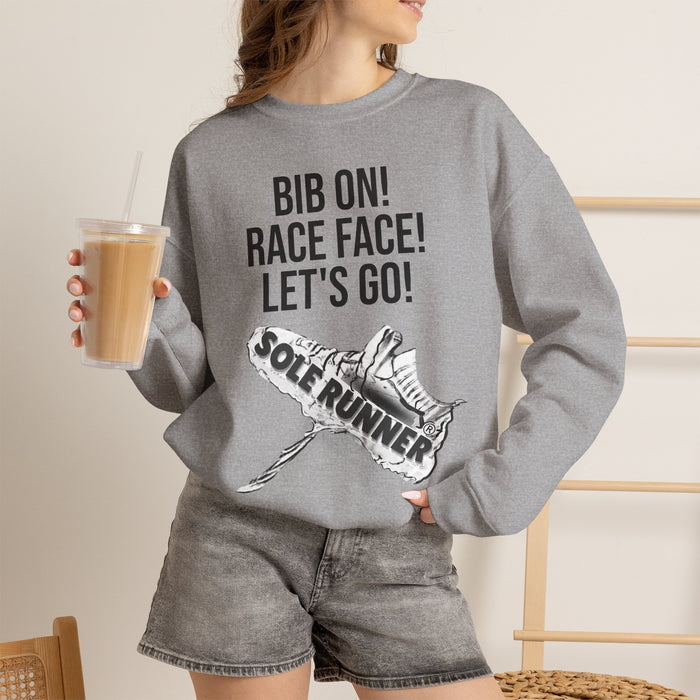Bib On! Race Face! Let's Go!: Unisex Heavy Blend™ Crewneck Sweatshirt