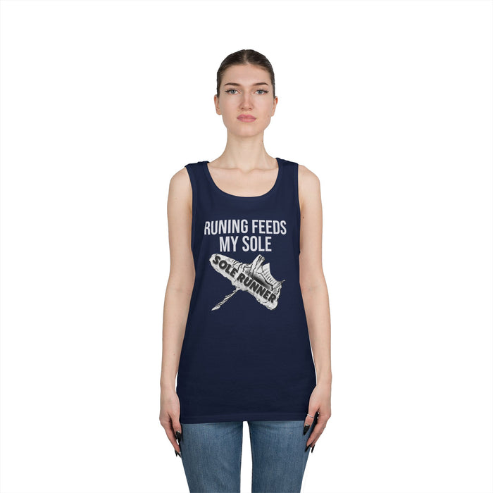Running Feeds My Sole: Unisex Heavy Cotton Tank Top