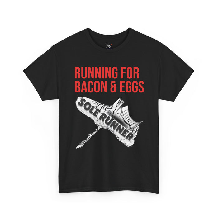 Running For Bacon & Eggs: Unisex Heavy Cotton Tee