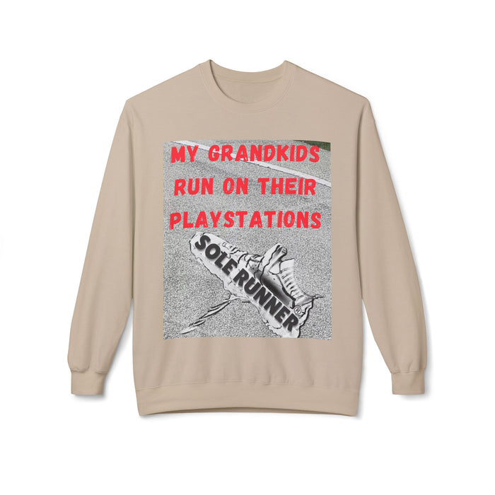 My Grandkids Run On Their Playstations: Unisex Midweight Softstyle Fleece Crewneck Sweatshirt