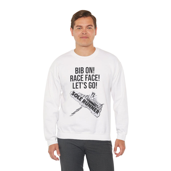 Bib On! Race Face! Let's Go!: Unisex Heavy Blend™ Crewneck Sweatshirt