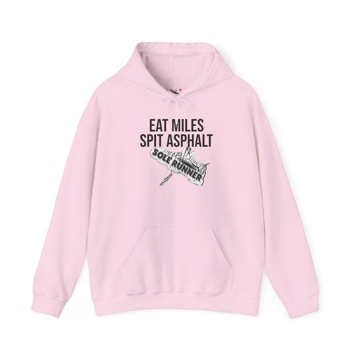 Eat Miles. Spit Ass-Phalt: Unisex Heavy Blend™ Hooded Sweatshirt