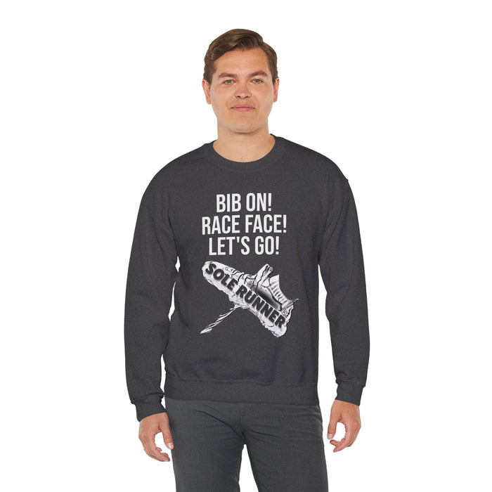 Bib On! Race Face! Let's Go!: Unisex Heavy Blend™ Crewneck Sweatshirt