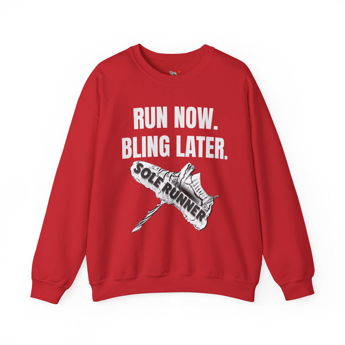 Run Now Bling Later: Unisex Heavy Blend™ Crewneck Sweatshirt