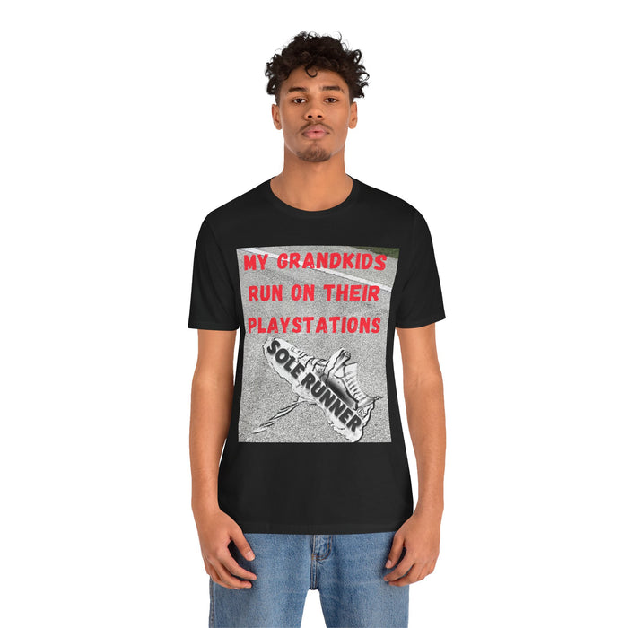 My Grandkids Run On Their Playstations: Unisex Jersey Short Sleeve Tee