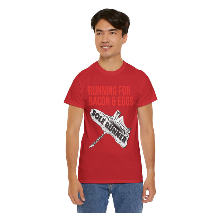 Running For Bacon & Eggs: Unisex Heavy Cotton Tee