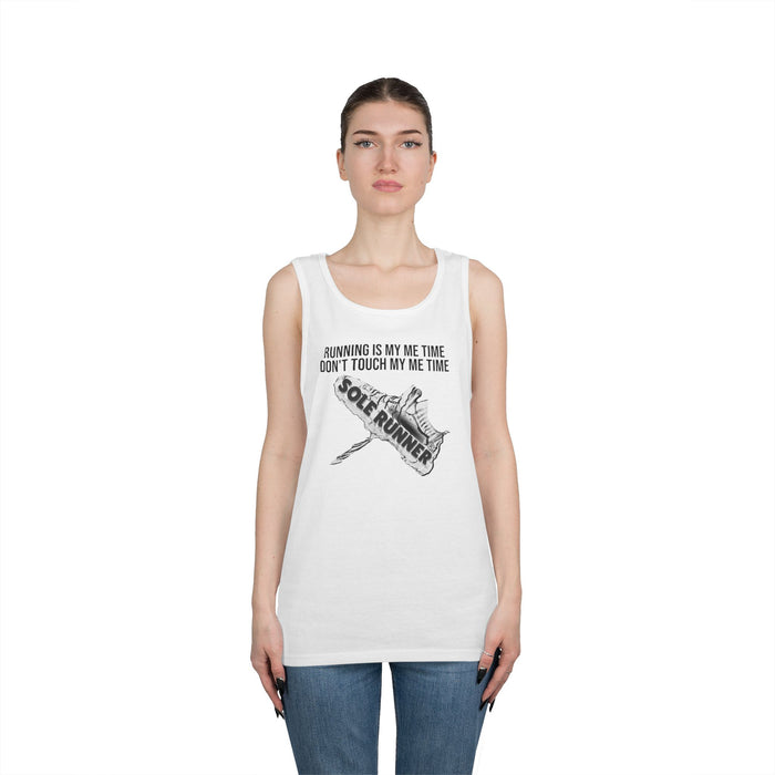 Running Is My Me Time. Don't Touch My Me Time: Unisex Heavy Cotton Tank Top