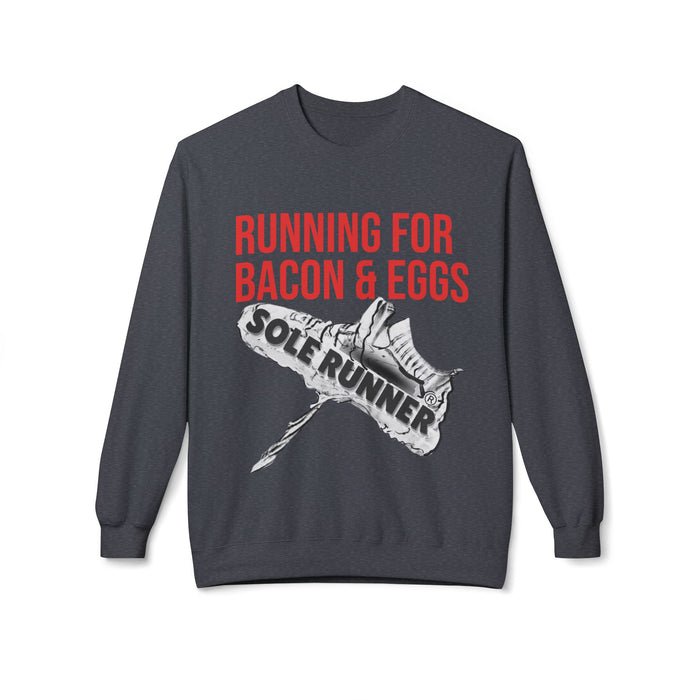 Running For Bacon & Eggs: Unisex Midweight Softstyle Fleece Crewneck Sweatshirt
