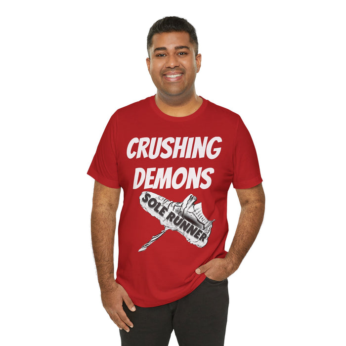 Crushing Demons: Unisex Jersey Short Sleeve Tee