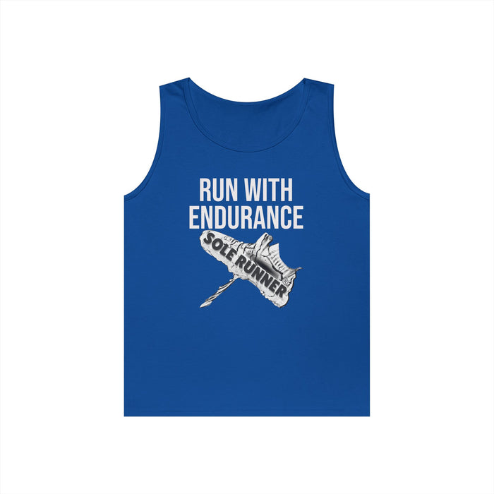 Run With Endurance: Unisex Heavy Cotton Tank Top