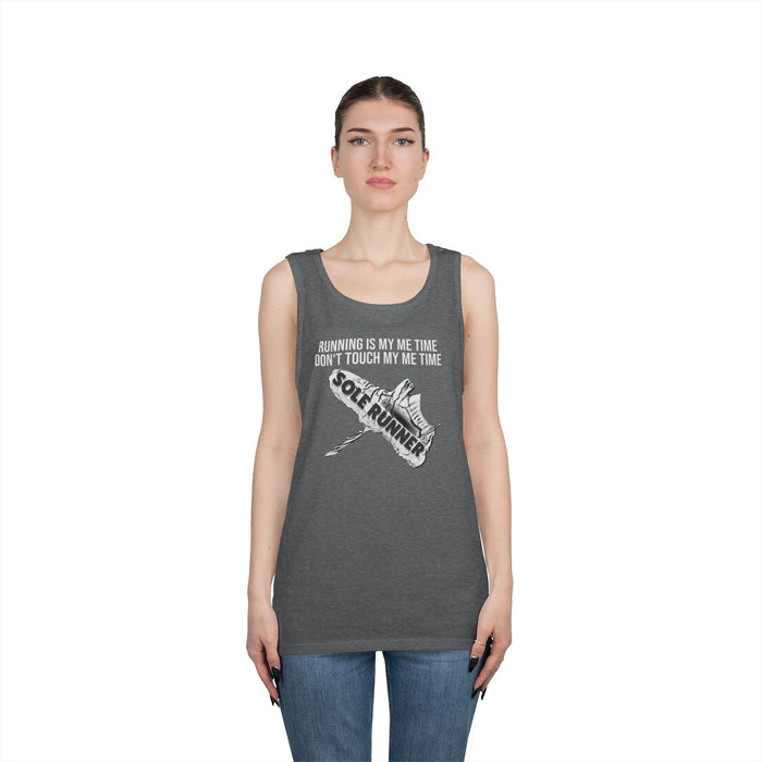 Running Is My Me Time. Don't Touch My Me Time: Unisex Heavy Cotton Tank Top