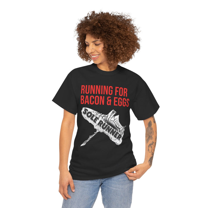 Running For Bacon & Eggs: Unisex Heavy Cotton Tee
