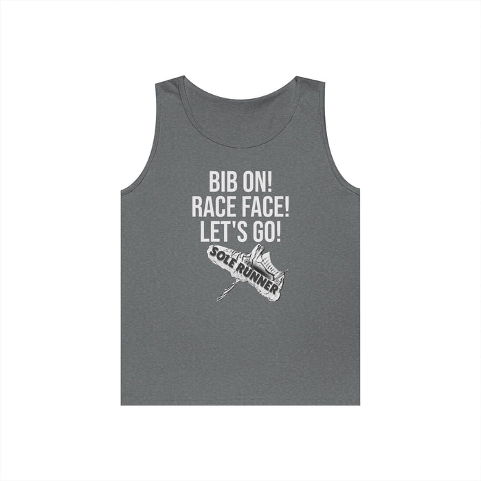 Bib On! Race Face! Let's Go!: Unisex Heavy Cotton Tank Top