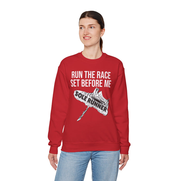 Run The Race Set Before Me: Unisex Heavy Blend™ Crewneck Sweatshirt