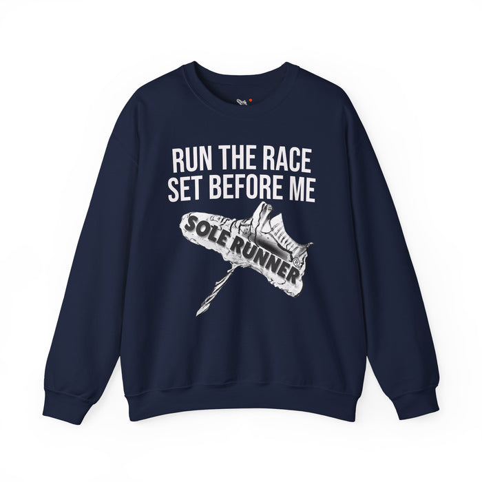 Run The Race Set Before Me: Unisex Heavy Blend™ Crewneck Sweatshirt