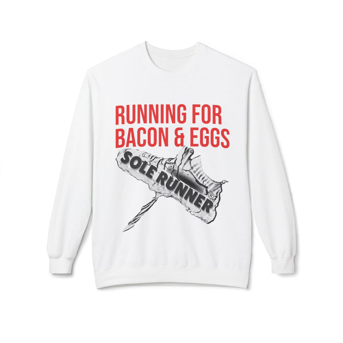 Running For Bacon & Eggs: Unisex Midweight Softstyle Fleece Crewneck Sweatshirt