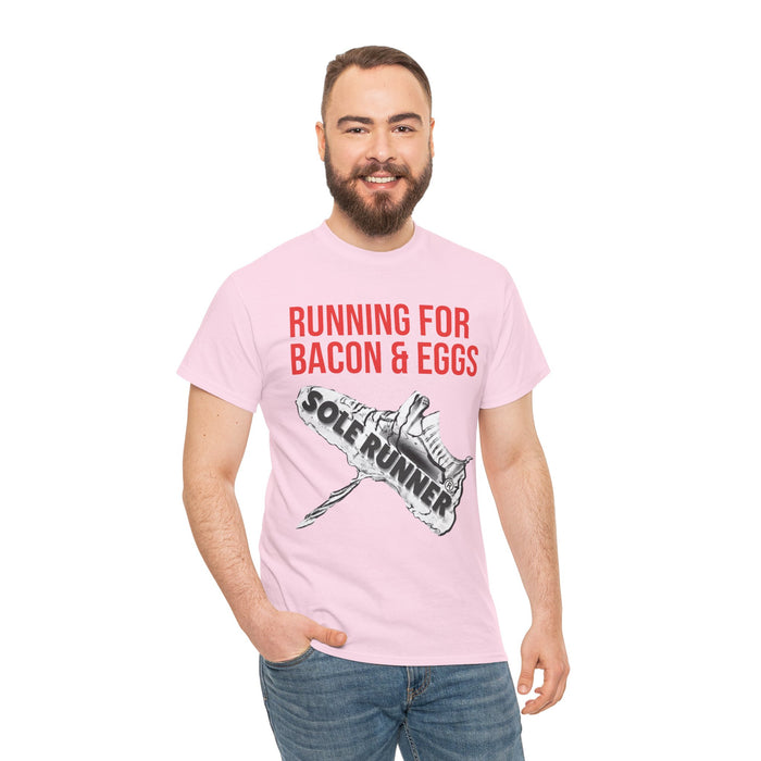 Running For Bacon & Eggs: Unisex Heavy Cotton Tee