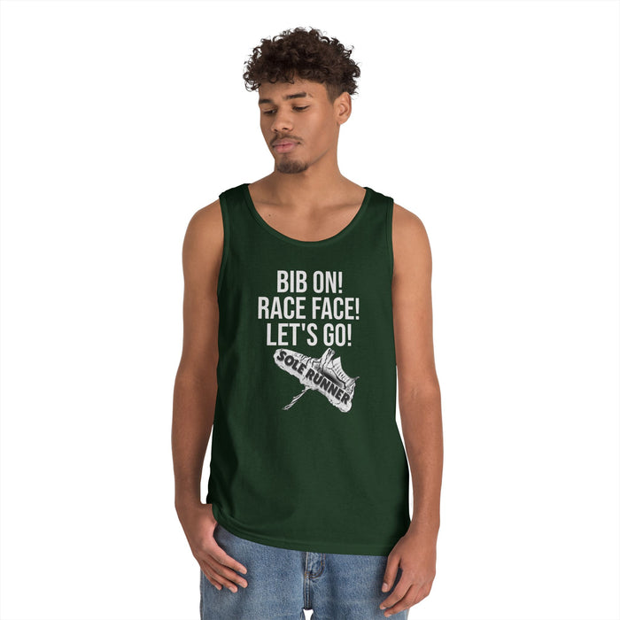 Bib On! Race Face! Let's Go!: Unisex Heavy Cotton Tank Top