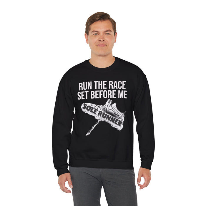 Run The Race Set Before Me: Unisex Heavy Blend™ Crewneck Sweatshirt