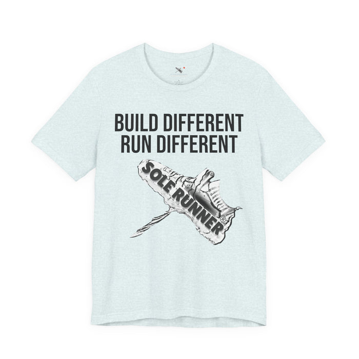 Built Different. Runs Different: Unisex Jersey Short Sleeve Tee
