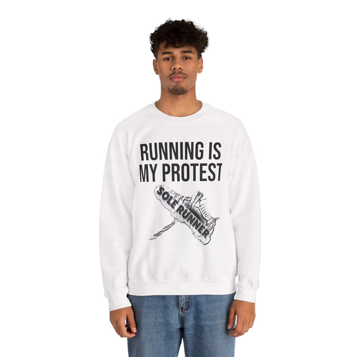 Running Is My Protest: Unisex Heavy Blend™ Crewneck Sweatshirt