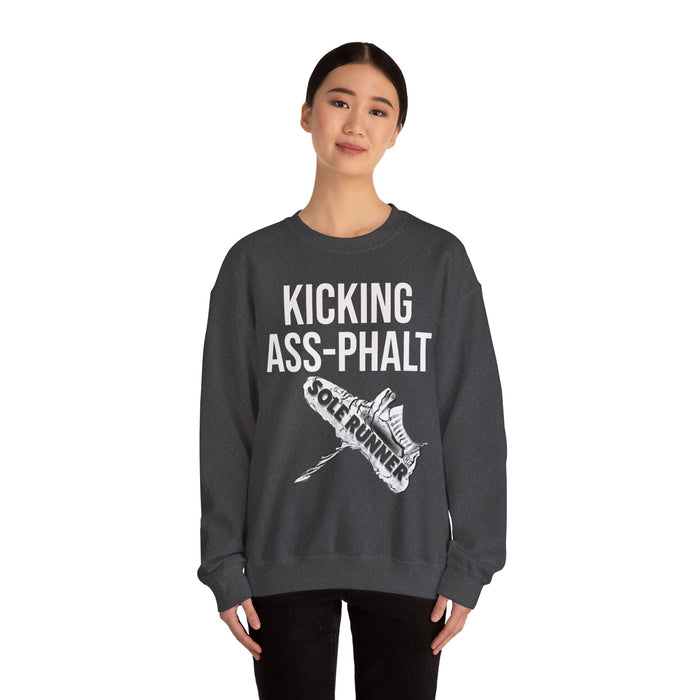 Kicking Ass-Phalt: Unisex Heavy Blend™ Crewneck Sweatshirt