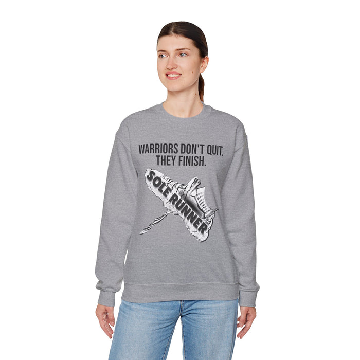Warriors Don't Quit. They Finish.: Unisex Heavy Blend™ Crewneck Sweatshirt