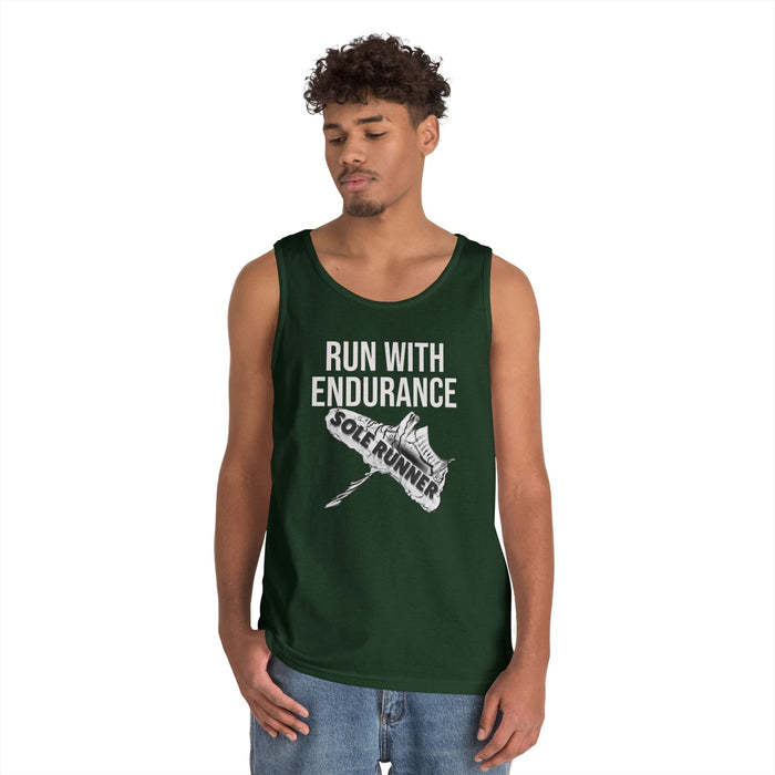 Run With Endurance: Unisex Heavy Cotton Tank Top