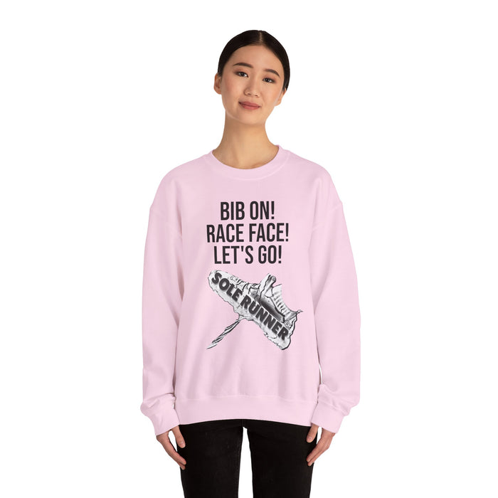 Bib On! Race Face! Let's Go!: Unisex Heavy Blend™ Crewneck Sweatshirt