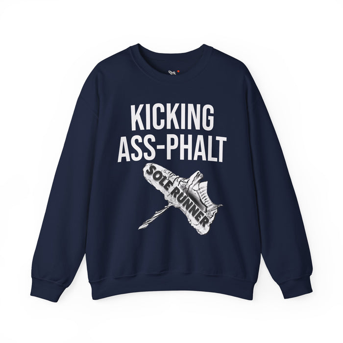 Kicking Ass-Phalt: Unisex Heavy Blend™ Crewneck Sweatshirt