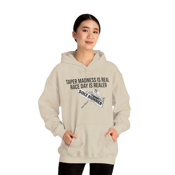 Taper Madness Is Real, Race Day Is Realer: Unisex Heavy Blend™ Hooded Sweatshirt