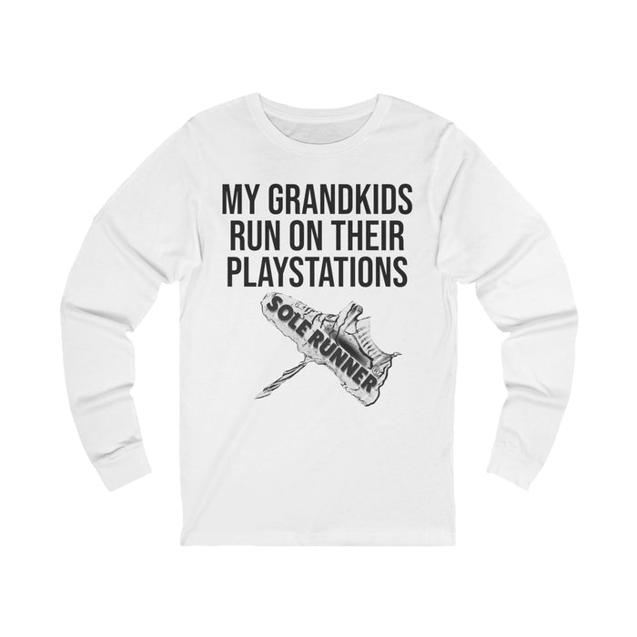 My Grandkids Run On Their PlayStations: Unisex Jersey Long Sleeve Tee