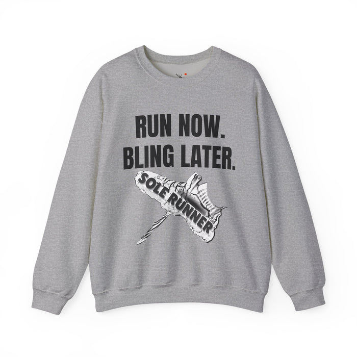 Run Now Bling Later: Unisex Heavy Blend™ Crewneck Sweatshirt