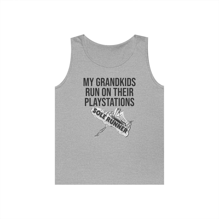 My Grandkids Run On Their PlayStations: Unisex Heavy Cotton Tank Top
