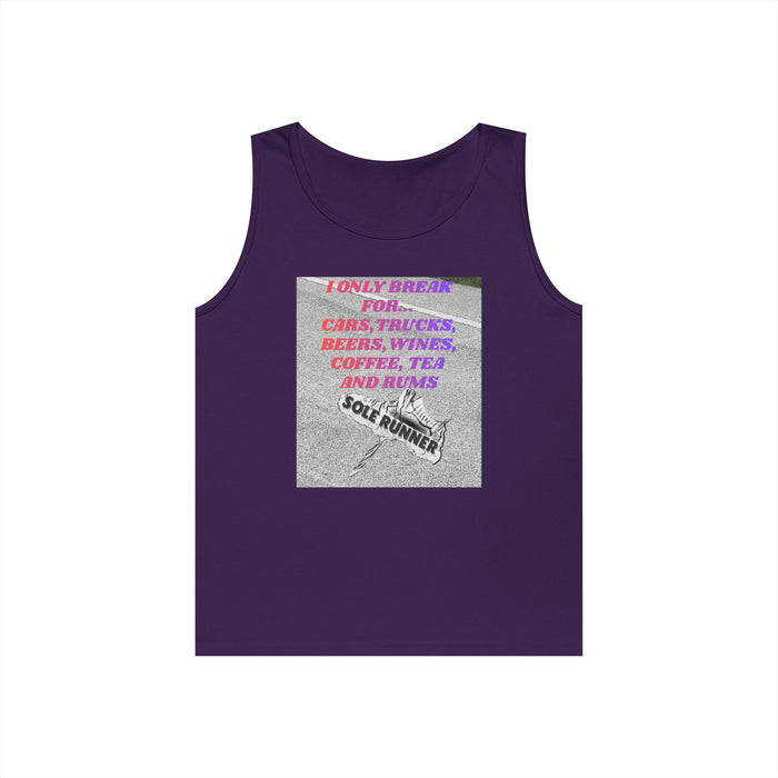 I Only Run For Cars, Trucks, Beers, Wines, Coffee, Tea, And Rums: Unisex Heavy Cotton Tank Top