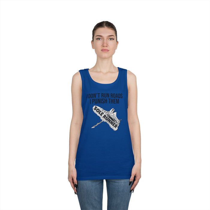 I Don't Run Roads. I Punish Them: Unisex Heavy Cotton Tank Top