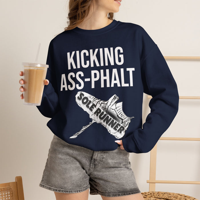 Kicking Ass-Phalt: Unisex Heavy Blend™ Crewneck Sweatshirt