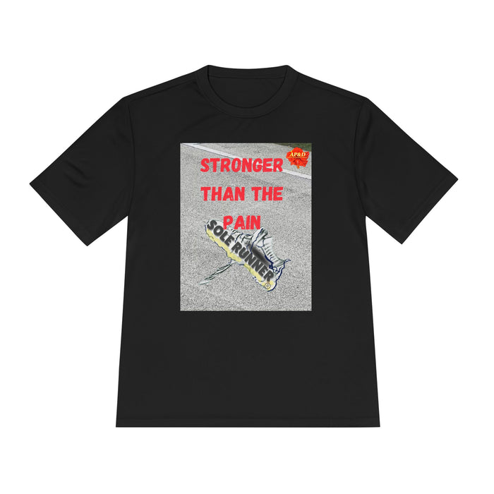 Stronger Than The Pain- Whimsical Moisture Wicking Unisex T-Shirt For Runners
