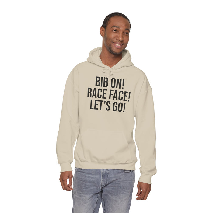 Bib On! Race Face! Let's Go!: Unisex Heavy Blend™ Hooded Sweatshirt