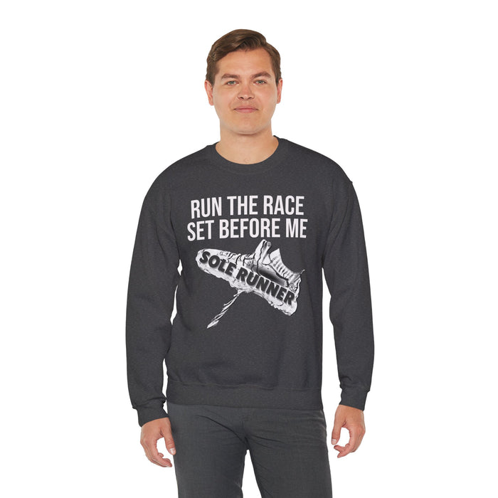 Run The Race Set Before Me: Unisex Heavy Blend™ Crewneck Sweatshirt