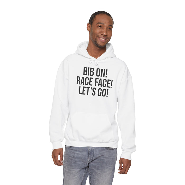 Bib On! Race Face! Let's Go!: Unisex Heavy Blend™ Hooded Sweatshirt
