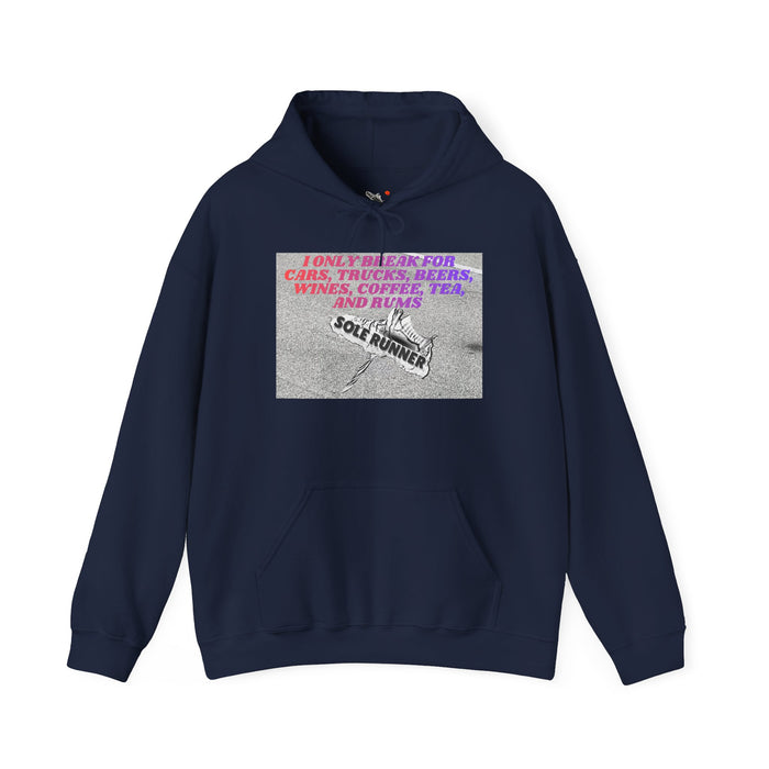 I Only Break For Cars, Trucks, Beers, Wines, Coffee, Tea, and Rums: Unisex Heavy Blend™ Hooded Sweatshirt