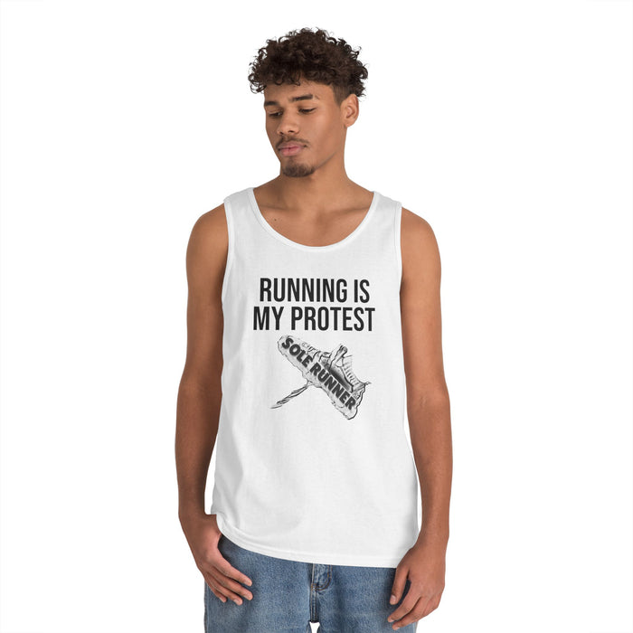 Running Is My Protest: Unisex Heavy Cotton Tank Top